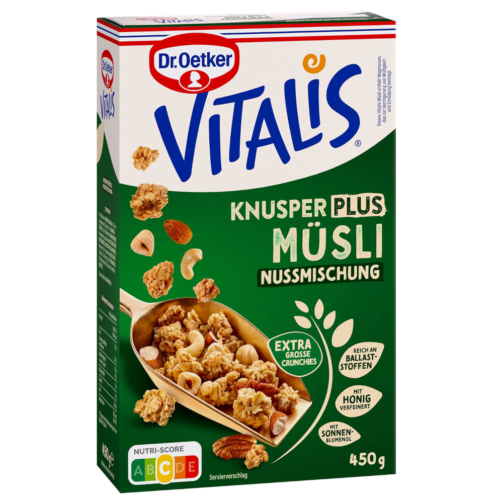 Dr. Oetker Vitalis Knusper Plus Müsli Nussmischung 450g / 15.87oz