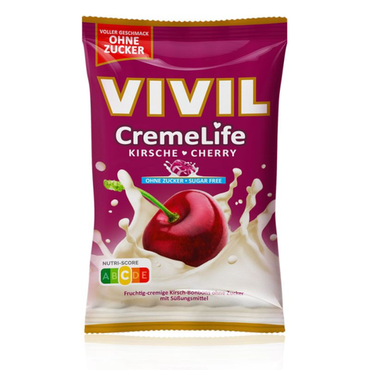 VIVIL Creme Life Bonbons Kirsche ohne Zucker 110g / 3.88oz