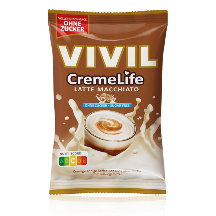 VIVIL Creme Life Bonbons Latte Macchiato ohne Zucker 110g / 3.88oz