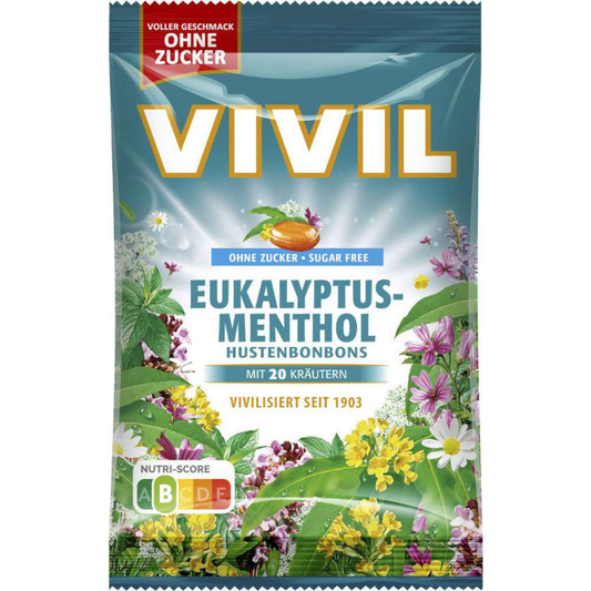 VIVIL Cough Drops Eucalyptus Menthol Sugar Free 120g / 4.23oz