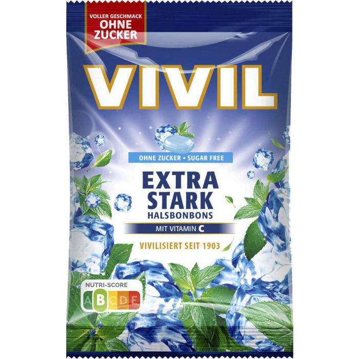 VIVIL Halsbonbons Extra Stark ohne Zucker 120g / 4.23oz