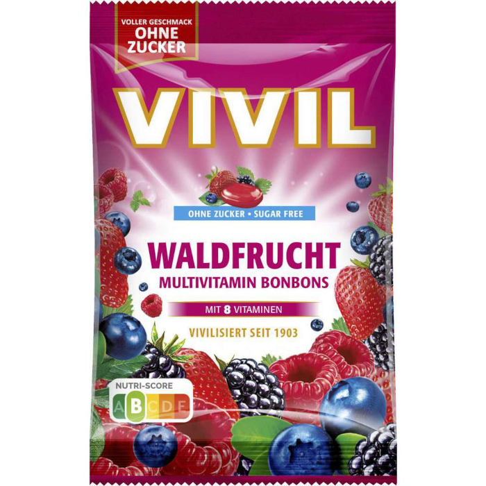 VIVIL Waldfrucht Multivitamin Bonbons ohne Zucker 120g / 4.23oz