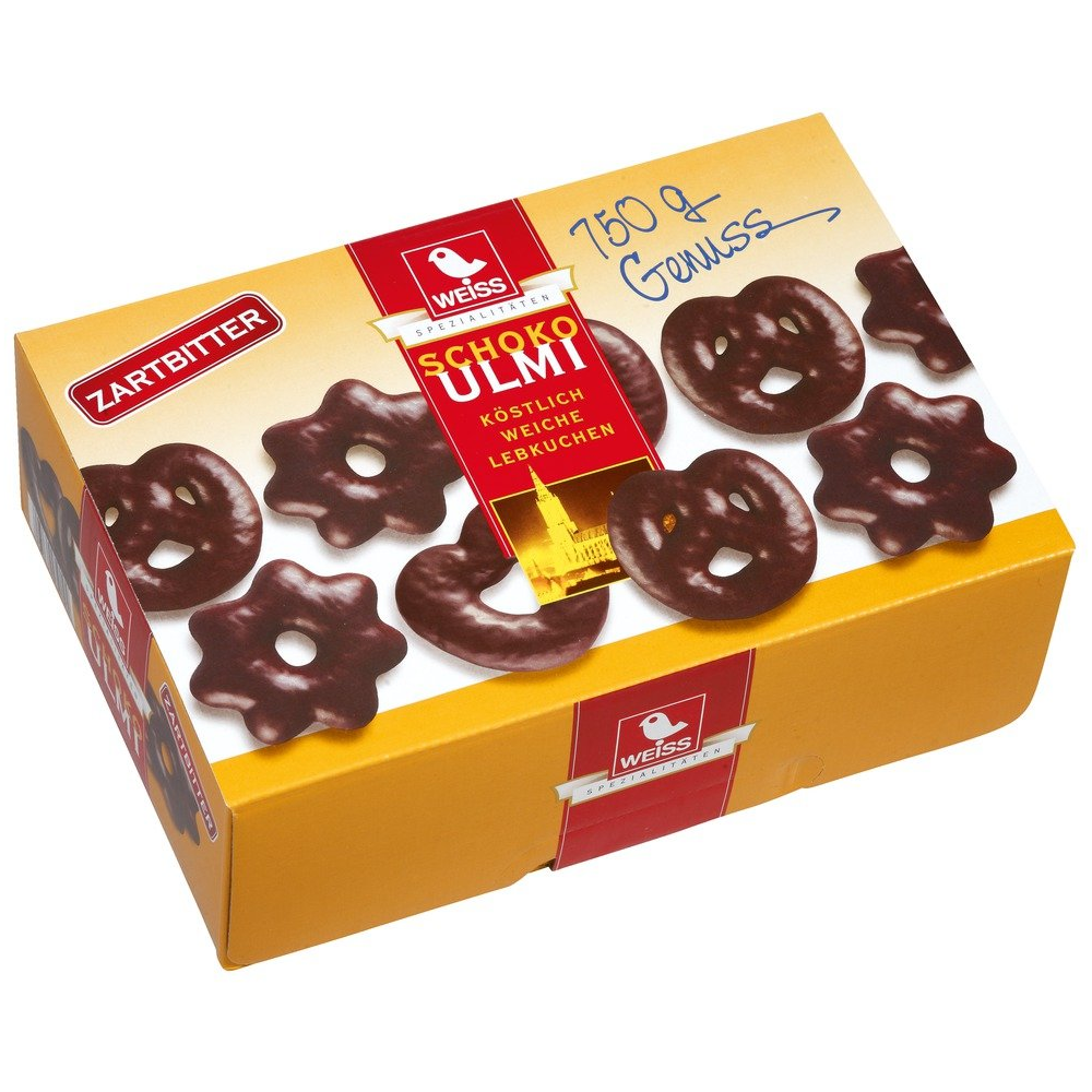 Weiss Schoko Ulmi weiche Lebkuchen in Zartbitterschokolade 750g