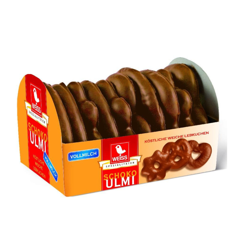 Weiss Schoko Ulmi weiche Lebkuchen in Vollmilchschokolade 150g