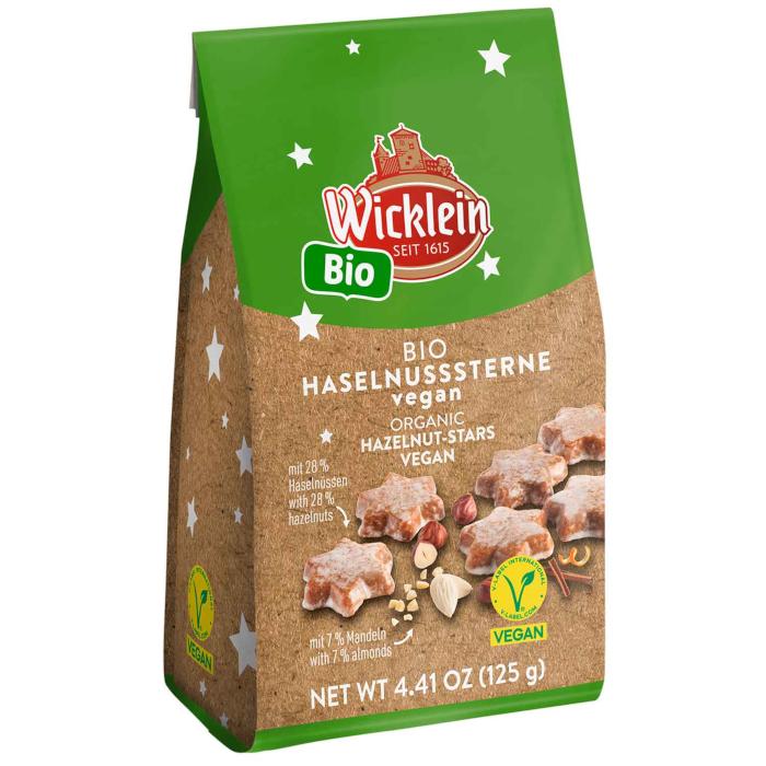 Wicklein Stelle di Nocciola Biologiche Vegan 125g / 4,41oz