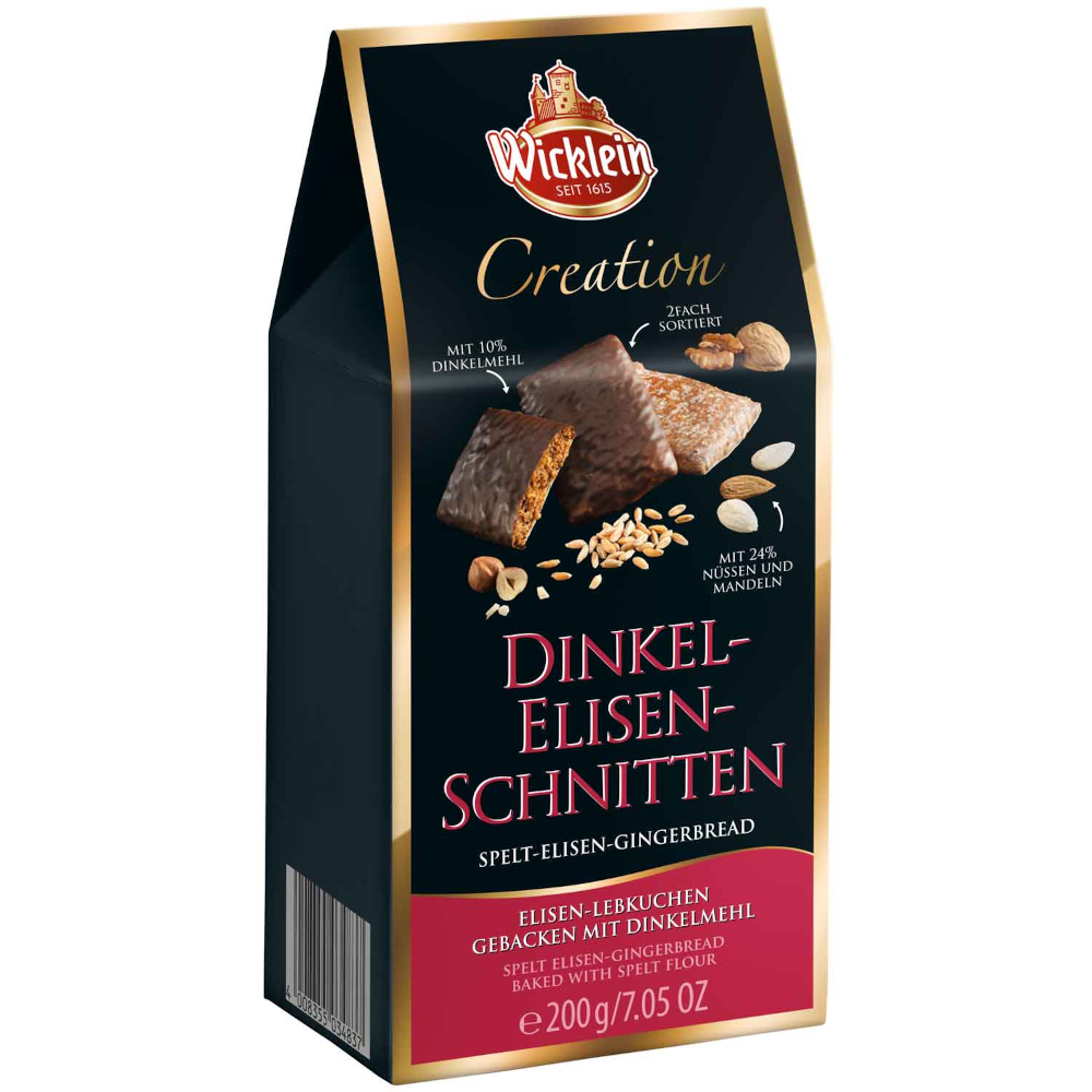 Wicklein Creation Dinkel-Elisen-Schnitten 200g / 7.05oz