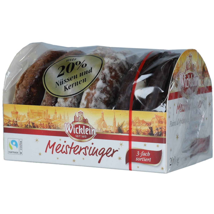 Wicklein Meistersinger Feine Nürnberger Oblaten-Lebkuchen 3-fach sortiert 200g