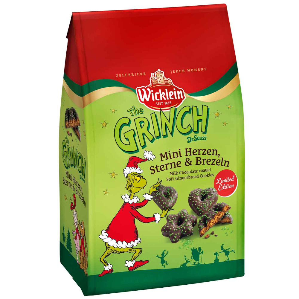 Wicklein The Grinch Mini Lebkuchen Herzen, Sterne & Brezeln 300g