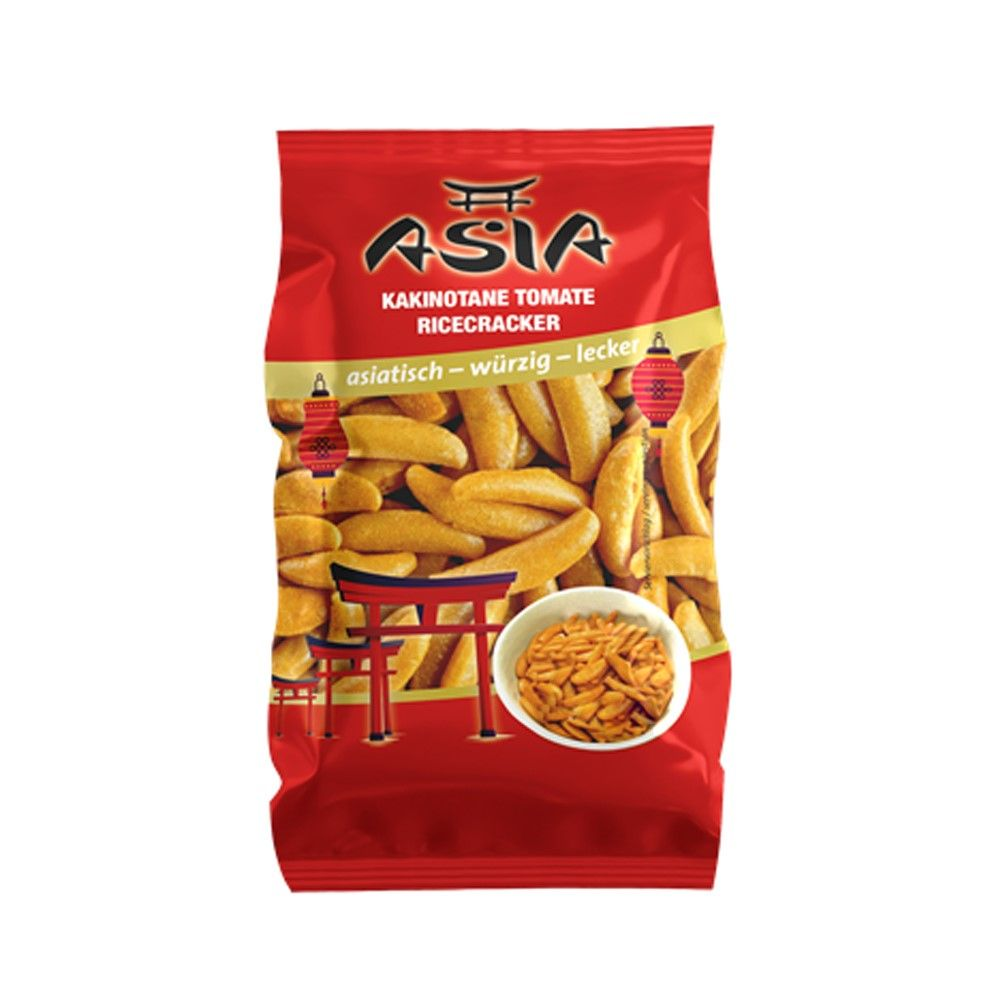 XOX Asia Rice Crackers Kakinotane Tomato, vegan 150g / 5.29oz
