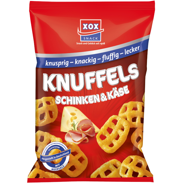 XOX Knuffels Schinken & Käse Mais-Snack 75g / 2.64oz