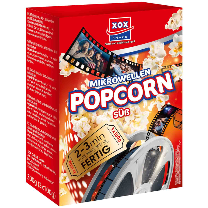 XOX Mikrowellen Popcorn süß 300g / 10.58oz