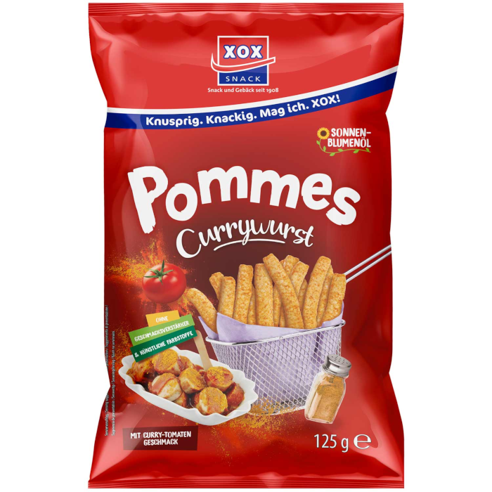 XOX Pommes Currywurst Kartoffelsnack 125g / 4.4oz