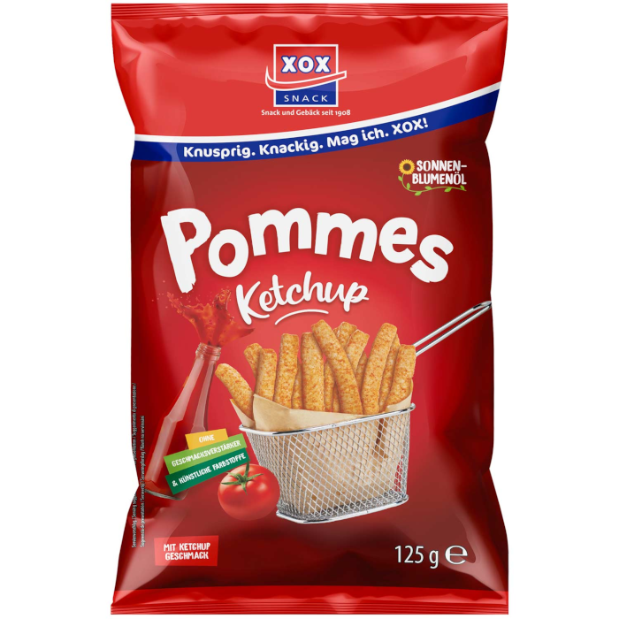 XOX Pommes Ketchup Kartoffelsnack vegetarisch 125g / 4.4oz