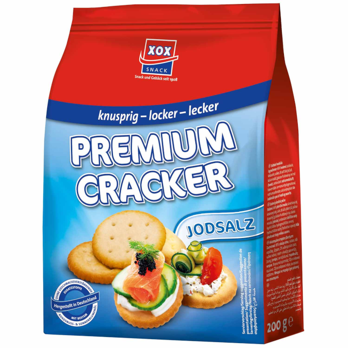 XOX Premium Cracker mit Jodsalz 200g / 7.05oz