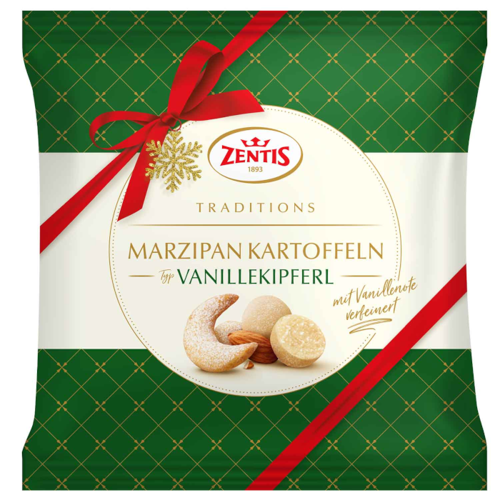 Zentis Pommes de terre en massepain type Vanillekipferl 100g