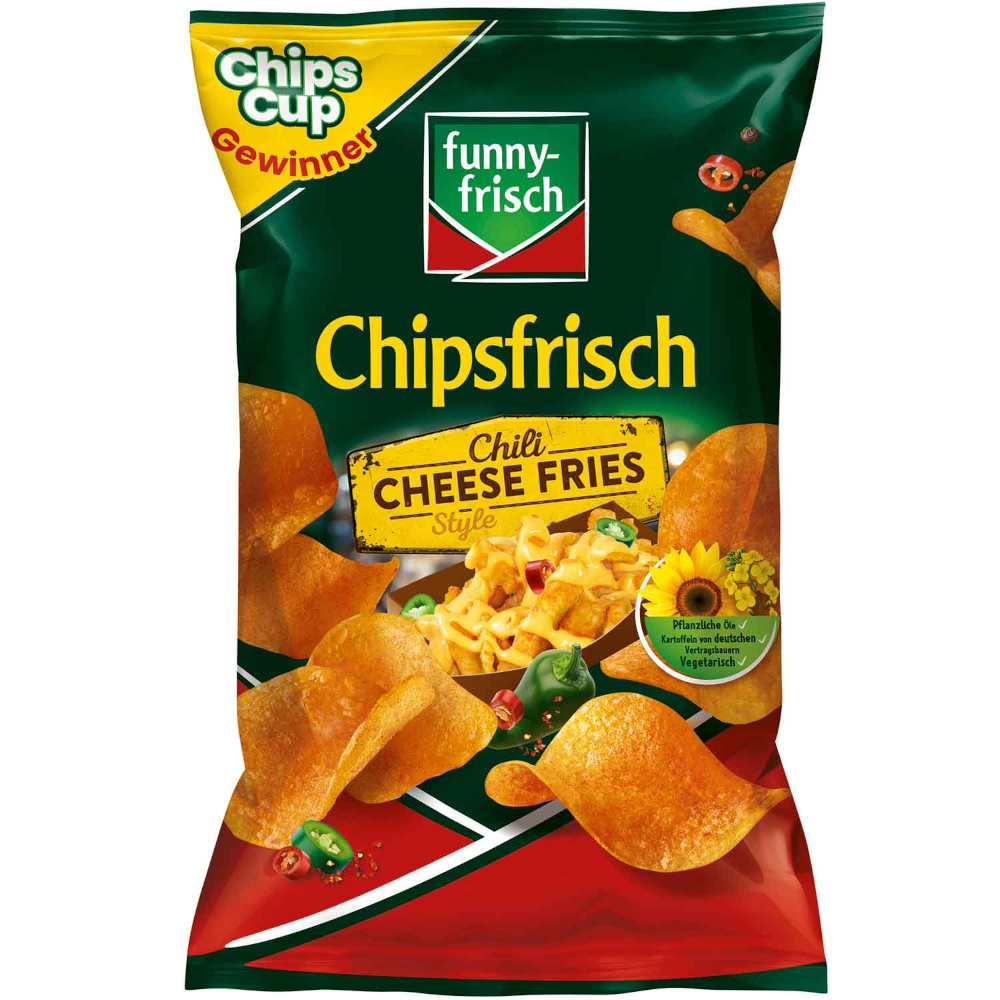 funny-frisch Chipsfrisch Chili Cheese Fries Style Kartoffel Chips 150g