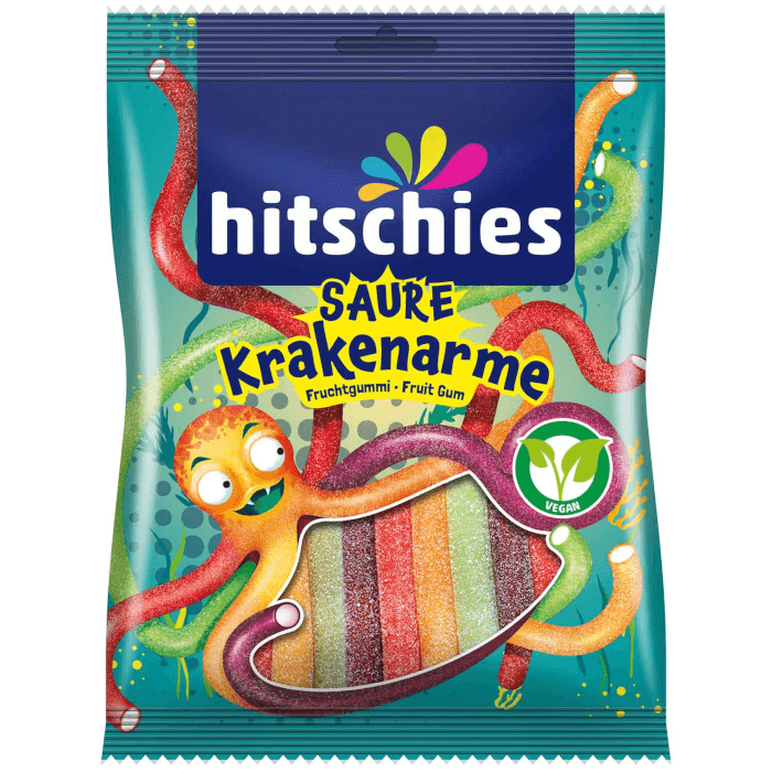 hitschies Sour Octopus Arms Fruit Gum Vegan 125g / 4,4 oz