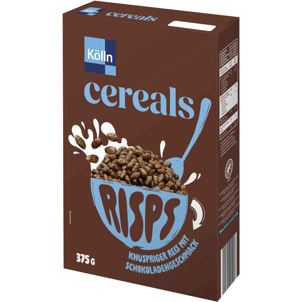 Kölln Cereals Risps Chocolate Rice Cereals 375g / 13,22oz