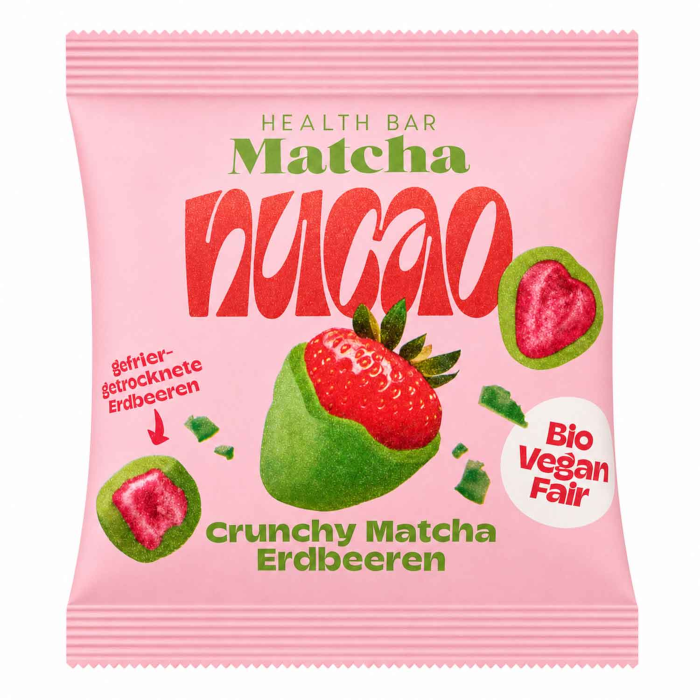 nucao Schokofrüchte Crunchy Matcha Erdbeeren Bio, Vegan 50g / 1.76oz