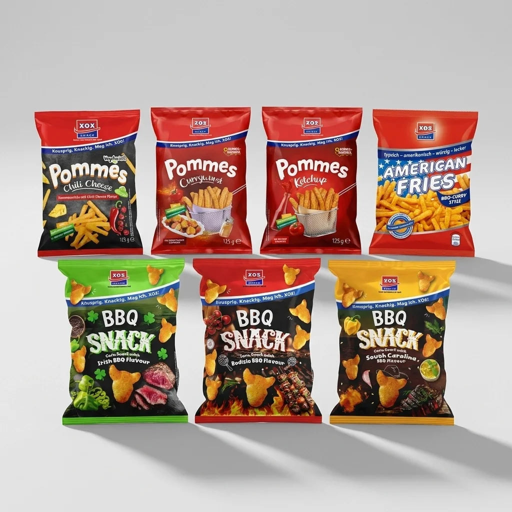 XOX BBQ Mais-Snack Bundle mit Pommes - 7 Produkte zum Probierpreis