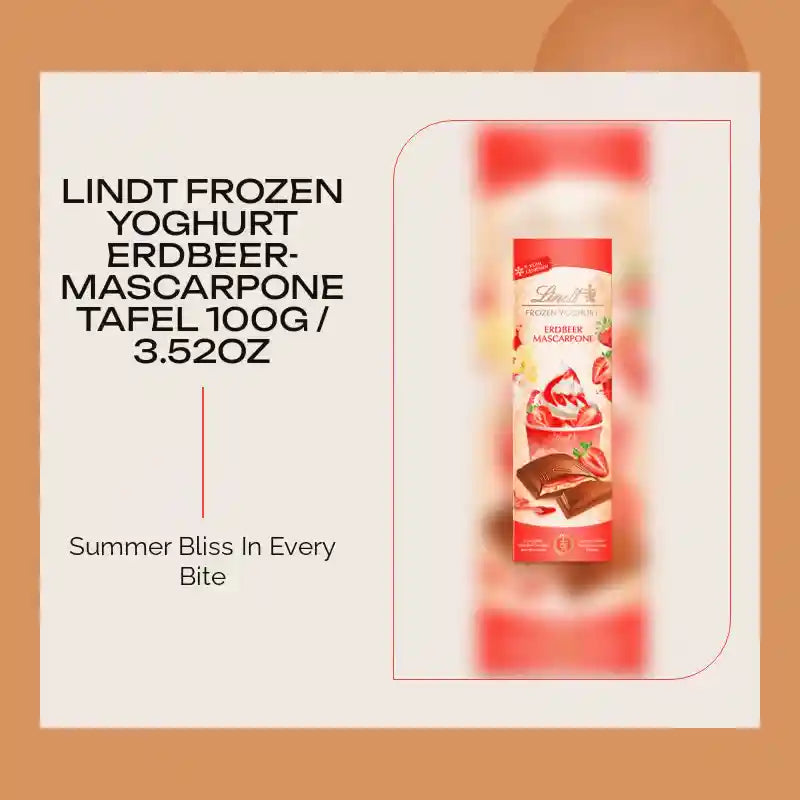 Lindt Frozen Yoghurt Erdbeer-Mascarpone Tafel 100g / 3.52oz by@Outfy
