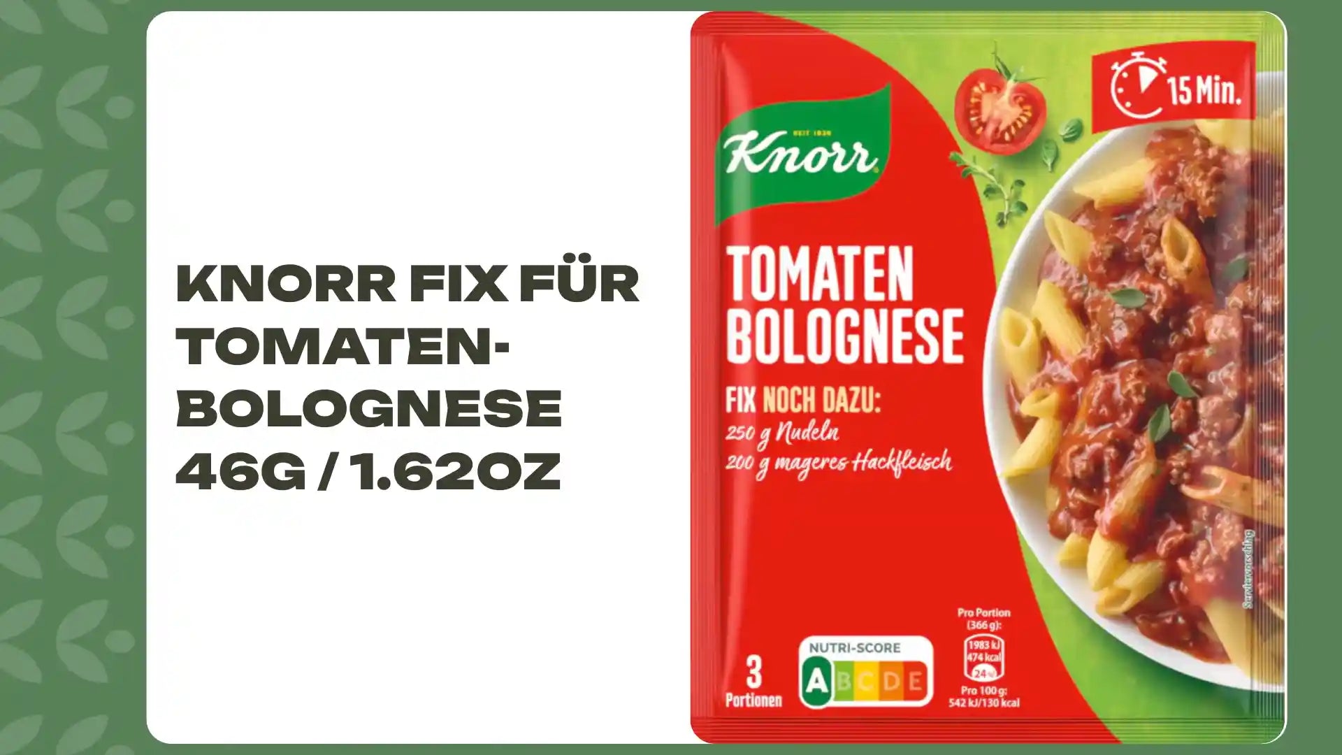 Knorr Fix f&uuml;r Tomaten-Bolognese 46g / 1.62oz by@Outfy