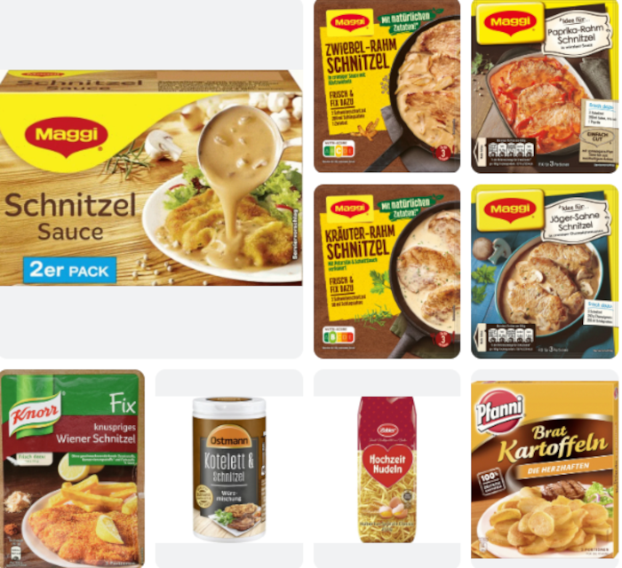 Schnitzel Gourmet bundt med 11 produkter