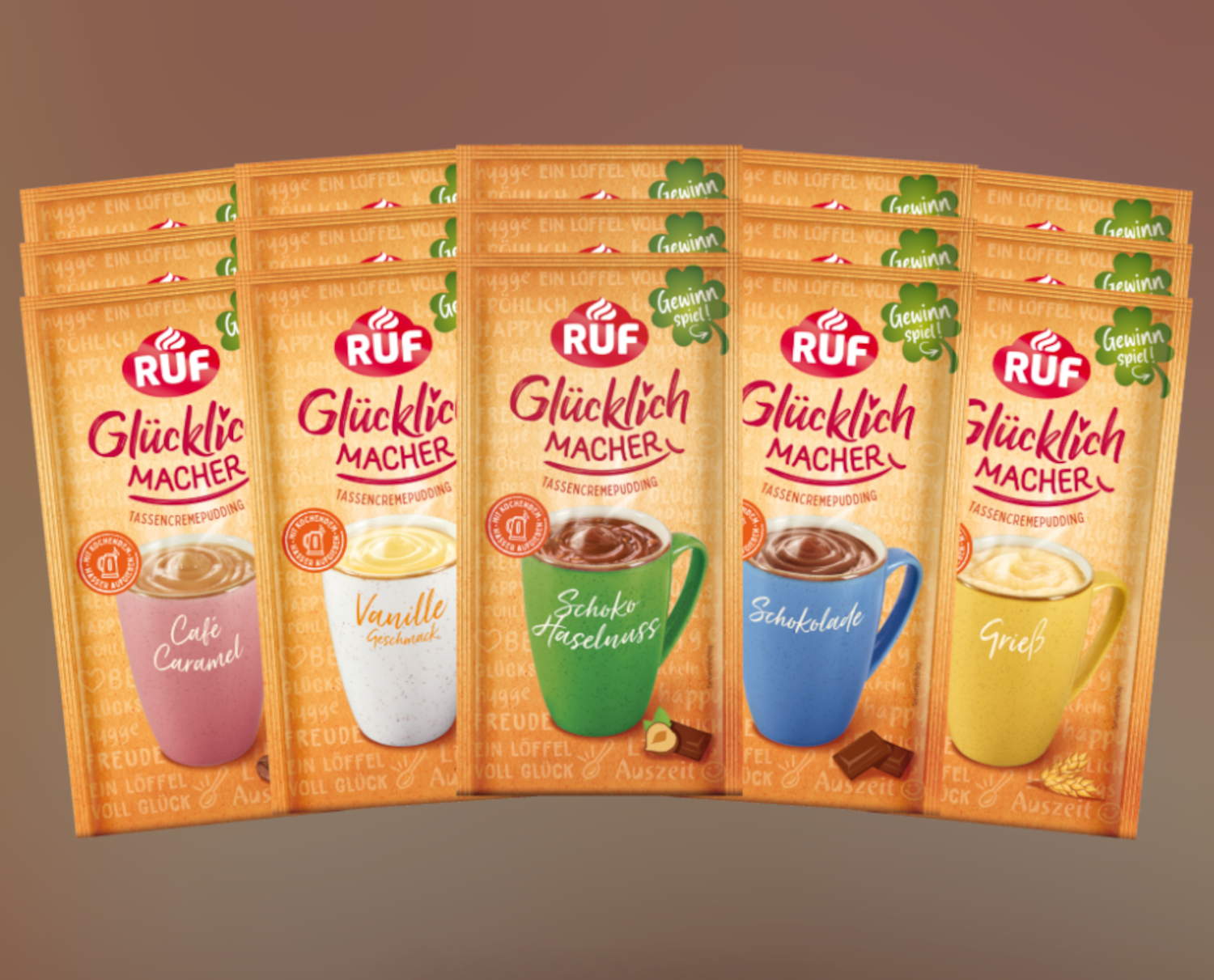 RUF Glücklichmacher Tassencremepudding Set 15 Stück