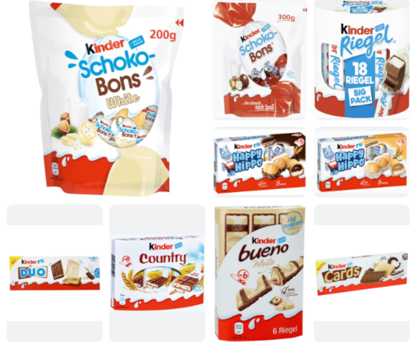 "Confezione da 10 pacchetti di dolcetti Ferrero per bambini"