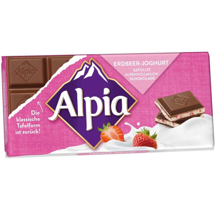 Alpia Erdbeer-Joghurt Schokoladen Tafel 100g / 3.52oz