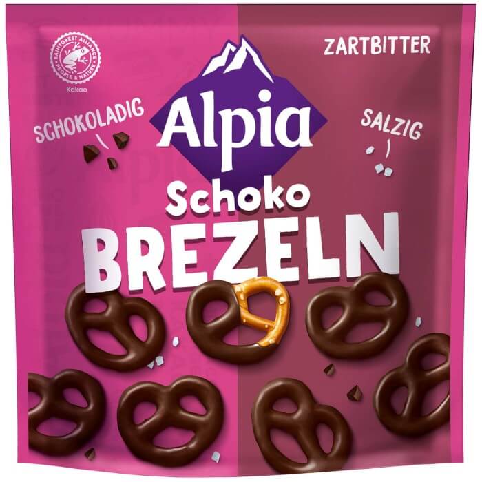 Alpia Schoko Brezeln in Zartbitterschokolade 140g