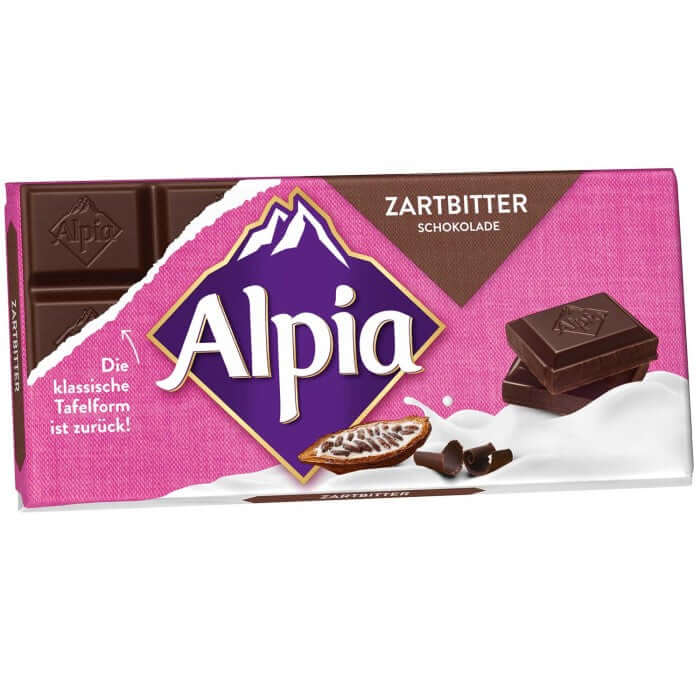 Alpia Zartbitter Schokoladen Tafel 100g / 3.52oz