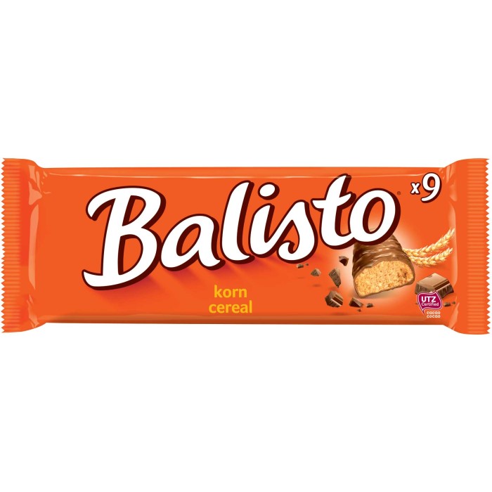 Balisto Korn Vollkornkeks Riegel mit Milchschokolade 9 Stück
