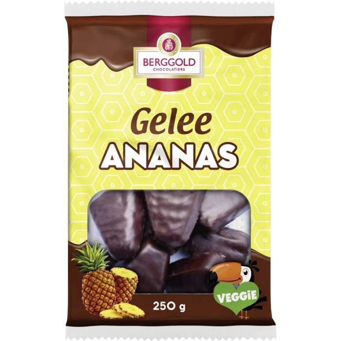 Berggold Gelee Ananas mit Zartbitterschokolade 250g / 8.81oz