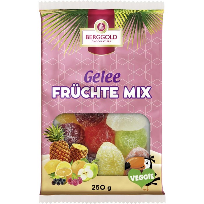 Berggold Gelee Früchte Mix, Glutenfrei Vegan 250g / 8.81 oz