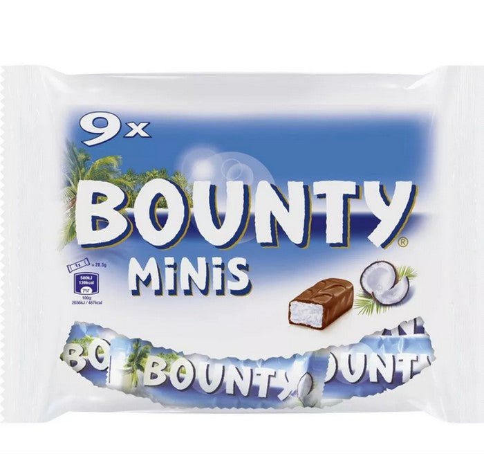 Bounty Minis Schokoriegel gefüllt mit saftigem Kokosmark 275g