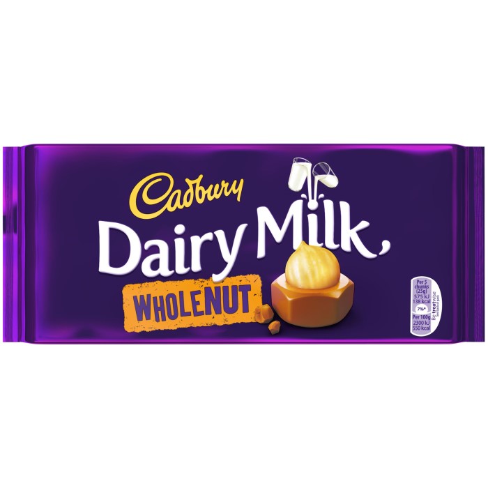 Cadbury Dairy Milk WholeNut Schokolade 180g