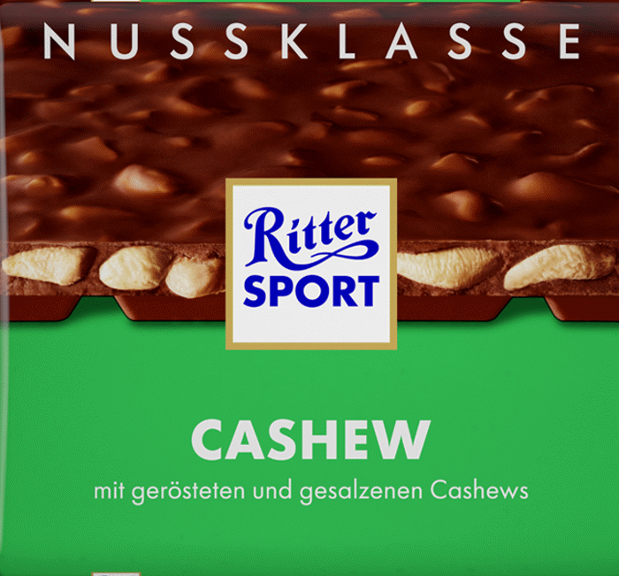 Ritter Sport Nussklasse Schokolade Cashew 100g