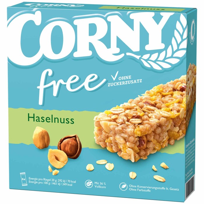 Corny Müsliriegel Free Haselnuss 120g