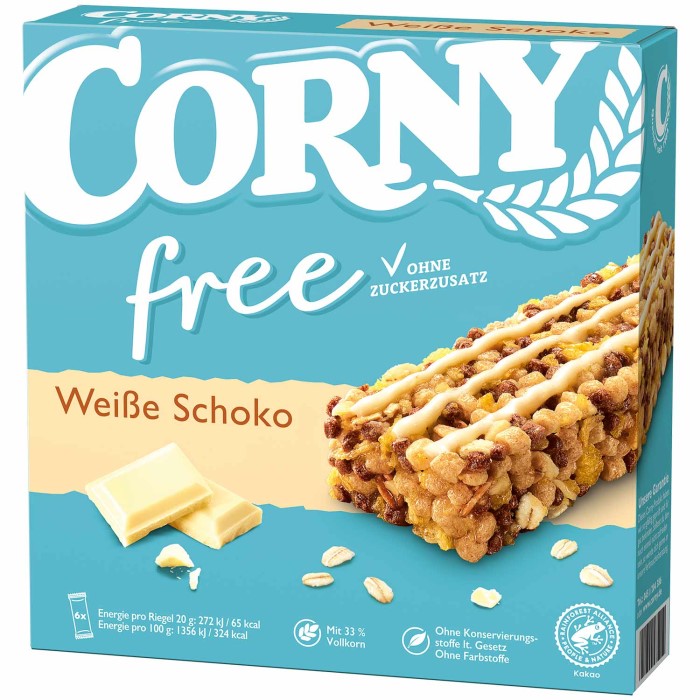 Corny Müsliriegel Free Weiße Schokolade 120g