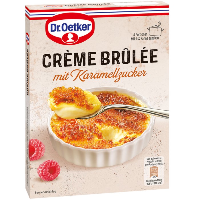 Dr. Oetker Crème Brûlée Dessertspezialiät mit Karamellzucker 96g