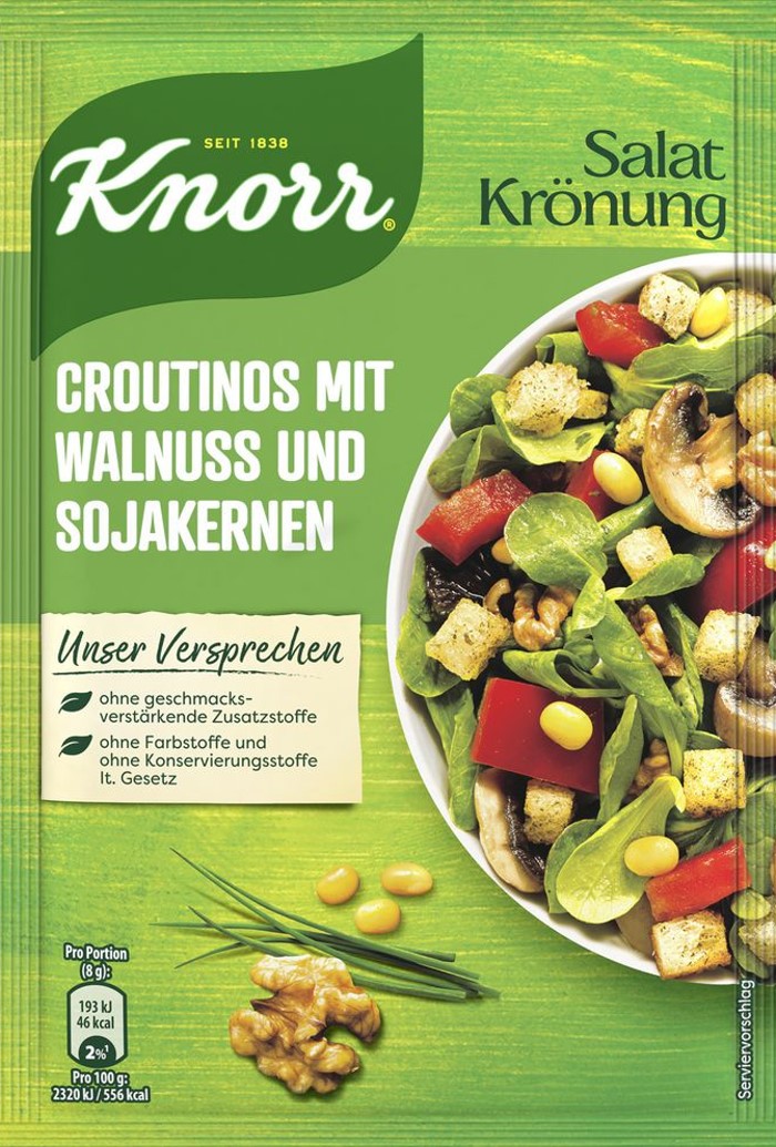 Knorr Salatkrönung Croutinos mit Walnuss & Sojakernen 25g