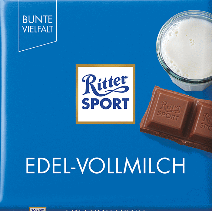 Ritter Sport Schokolade Edel-Vollmilch 100g