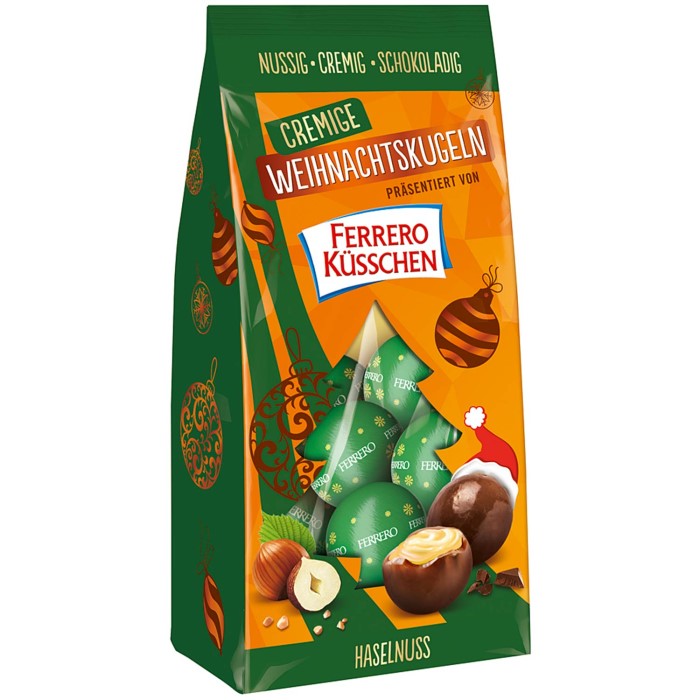 Ferrero Küsschen Cremige Weihnachtskugeln Haselnuss 100g / 3.52 oz