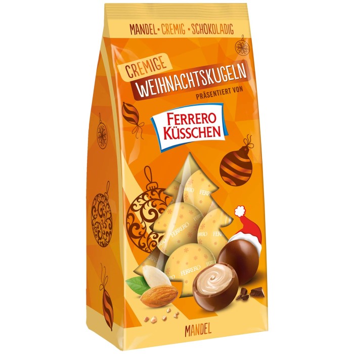 Ferrero Küsschen Cremige Weihnachtskugeln Mandel 100g / 3.52 oz