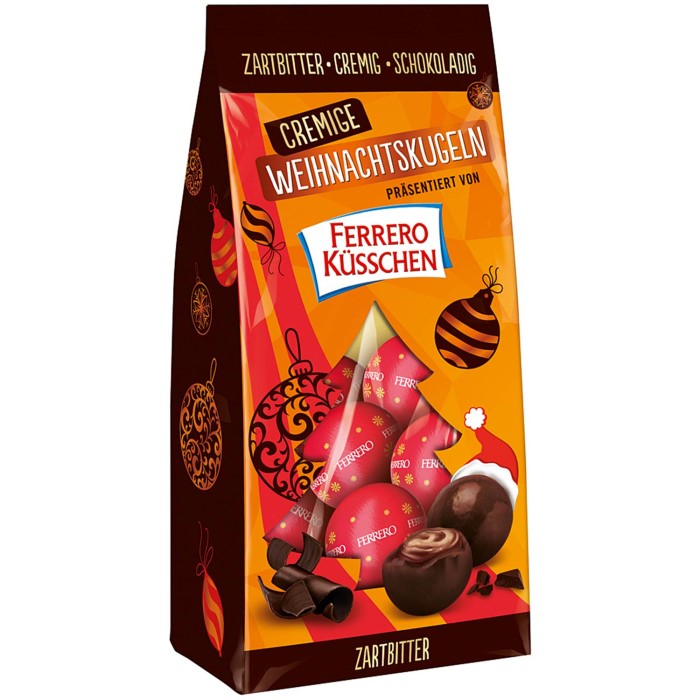 Ferrero Küsschen Cremige Weihnachtskugeln Zartbitter 100g / 3.52 oz