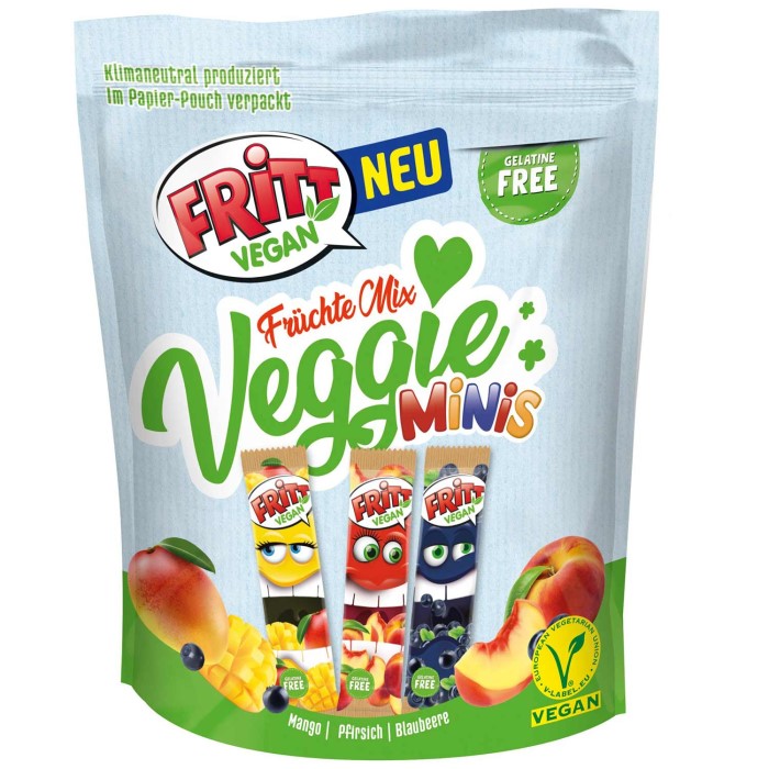 Fritt Vegan Früchte Mix Veggie Kaubonbon Minis 135g / 4.76 oz