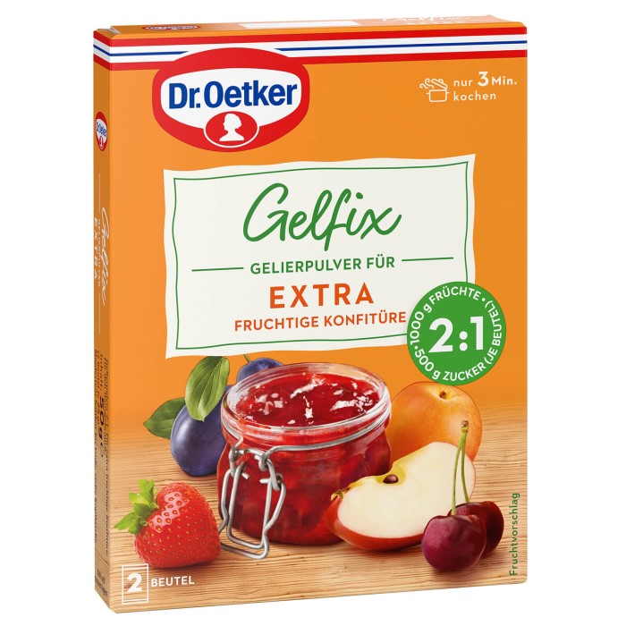 Dr. Oetker Gelfix Extra 2:1 Gelierpulver für fruchtige Konfitüre 50g /1.76oz