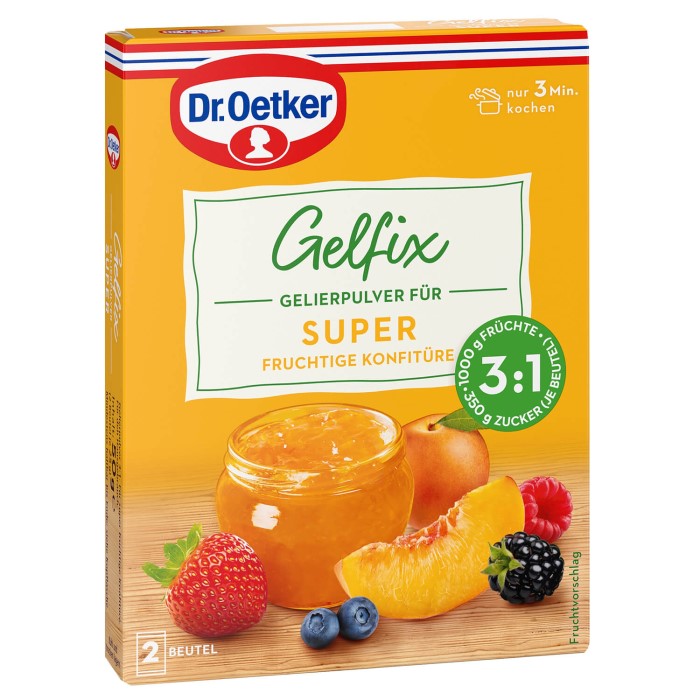 Dr. Oetker Gelfix Super 3:1 Gelierpulver für fruchtige Konfitüre 50g /1.76oz