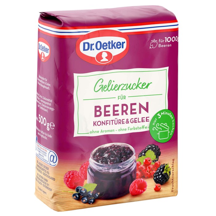 Dr. Oetker Gelierzucker für Beeren Konfitüre & Gelee 500g /17.6oz